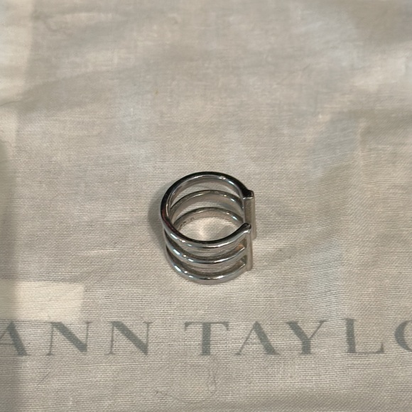 Ann Taylor Silver-tone Three Layer Ring Size 6 - Picture 1 of 5